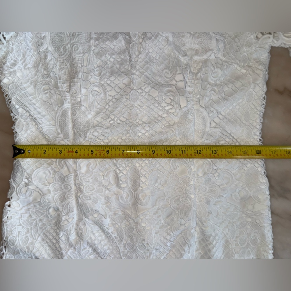 NWT Vici Collection Nordstrom White Crochet Lace Long Sleeve Sheath Dress Large - Picture 15 of 15